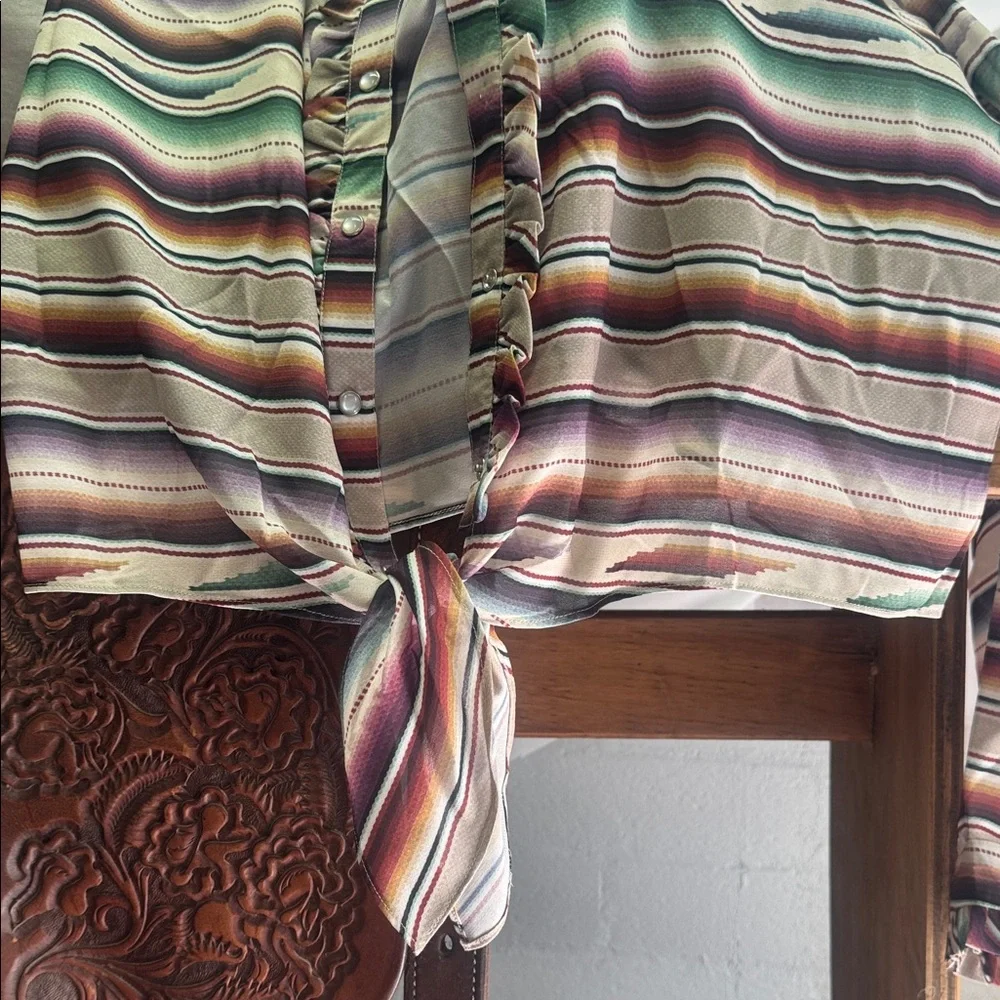 Double D Ranch Multicolor Ruffled Blouse - Picture 7 of 8